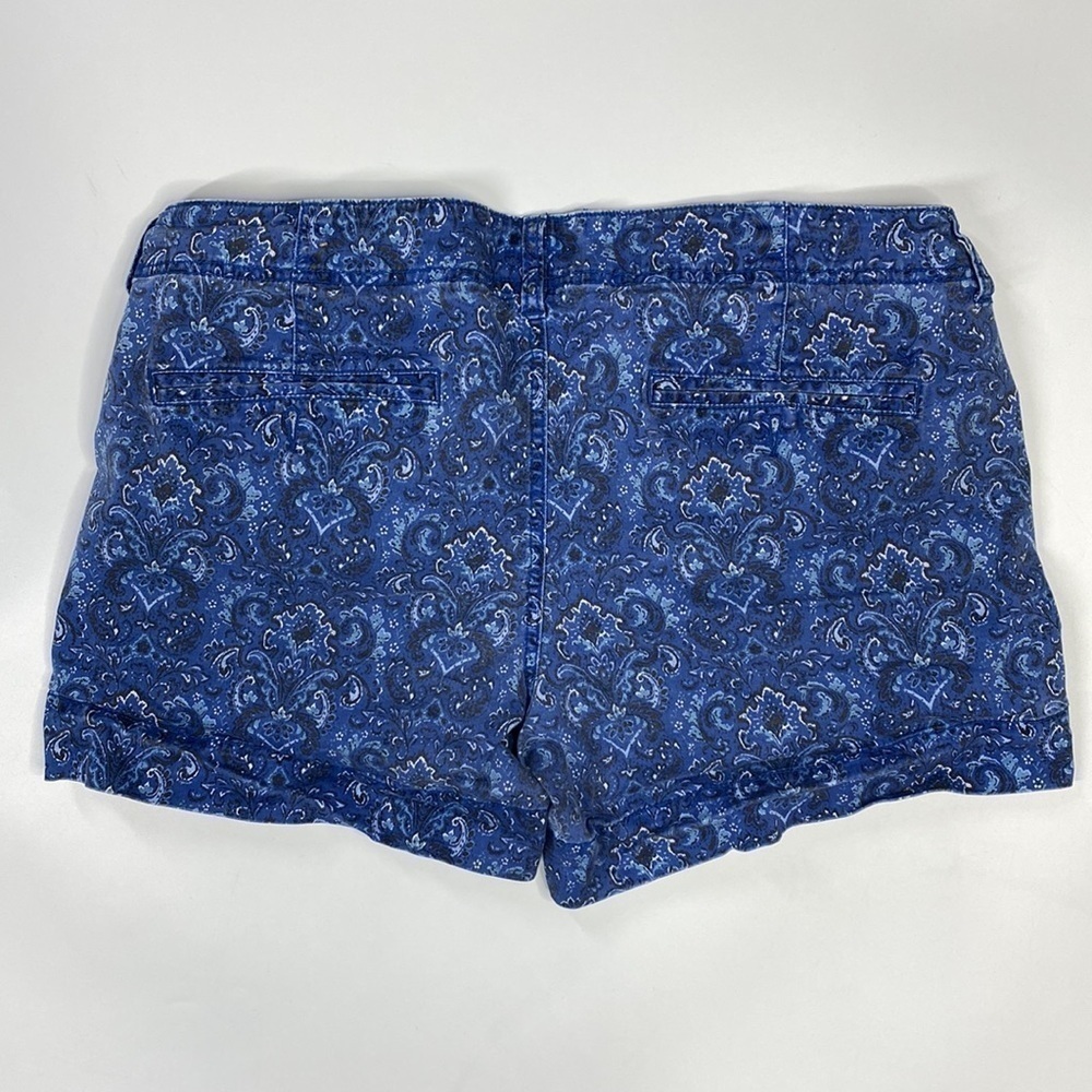 American Eagle Blue Paisley Stretch Shortie Shorts Size 14 - Picture 2 of 7